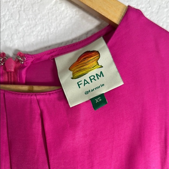 FARM Rio Solid Blouson Sleeve Cutout Midi Dress XS - Picture 6 of 8